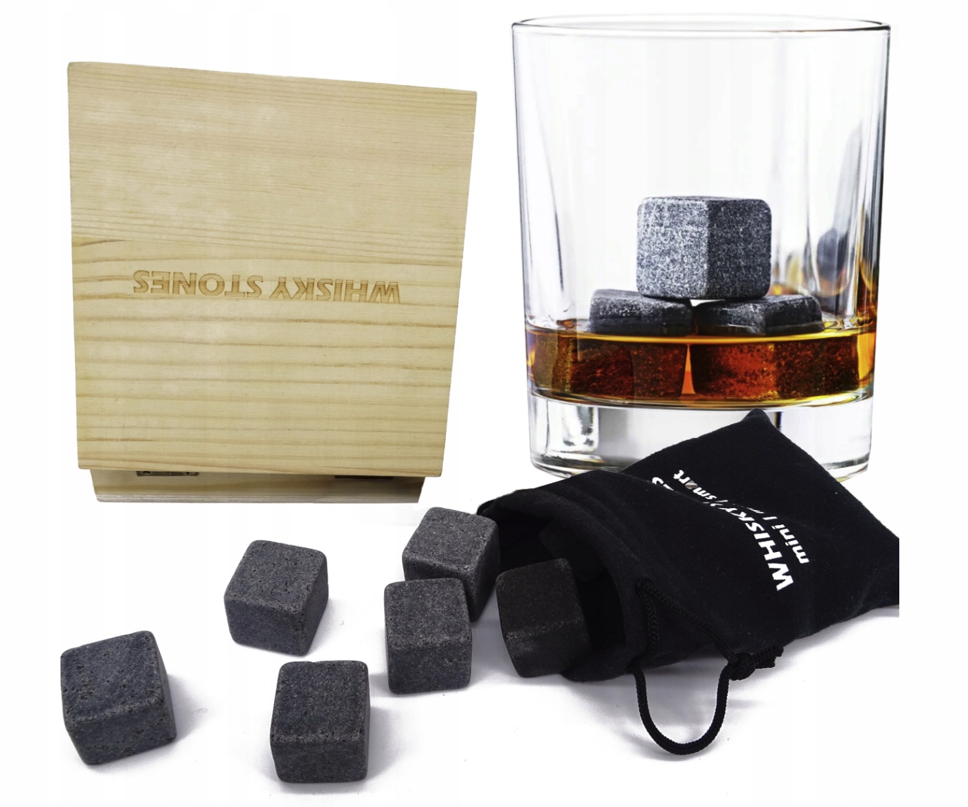 KAMIENIE LODOWE KOSTKI DO WHISKY STONES WHISKEY 12szt Producent Vision Group