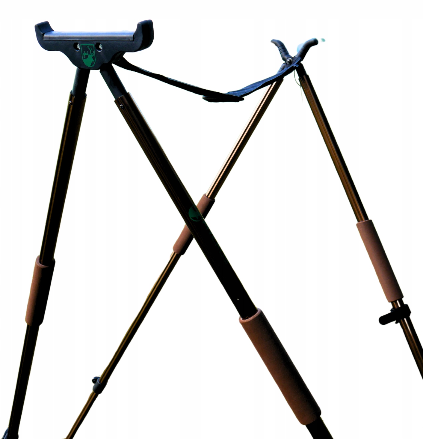 Pastorał myśliwski wysoki 4 nogi stabilny kraczka 2 punkty podparcia