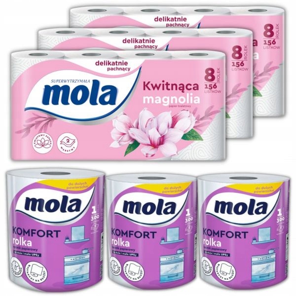 

Ręcznik papierowy Papier toaletowy Mola zestaw XL