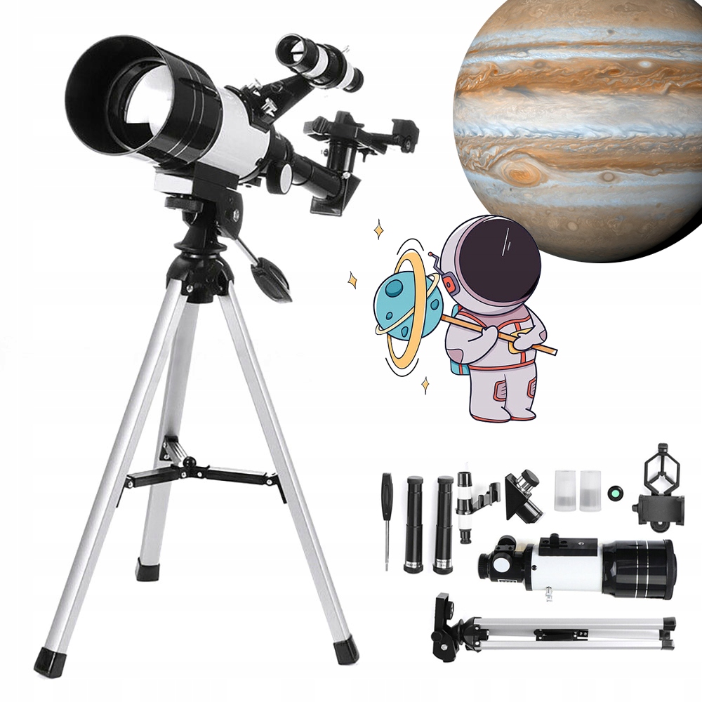 Refraktorový Astronomický Teleskop Pro Děti, 70 MM S Nastavitelným Stativem