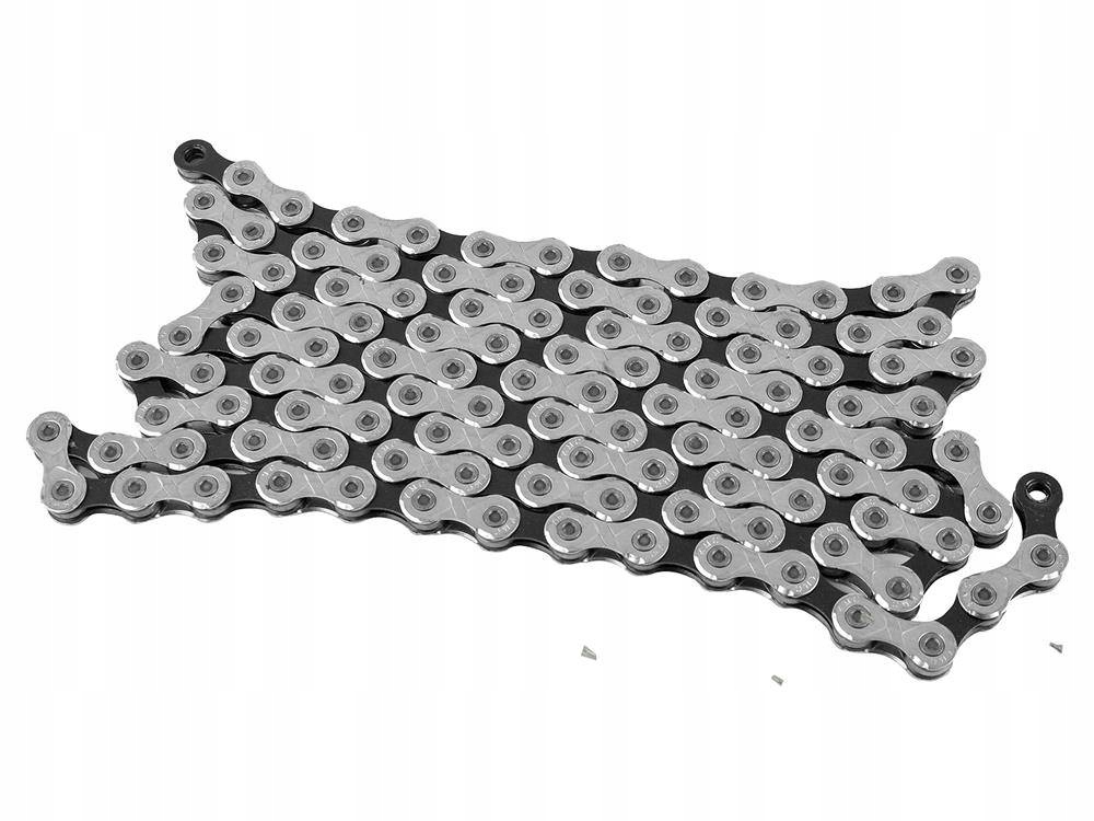 Łańcuch Rowerowy 11 Rzędowy 116 Ogniw Srebrno Czarny Mtb Trekking Kmc X11