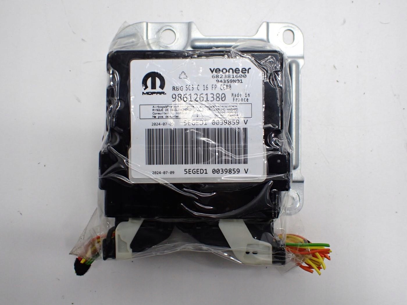 マイクロBR MODUŁ SENSOR PODUSZEK AIRBAG 9861261380 OPEL MOKKA II B 24R