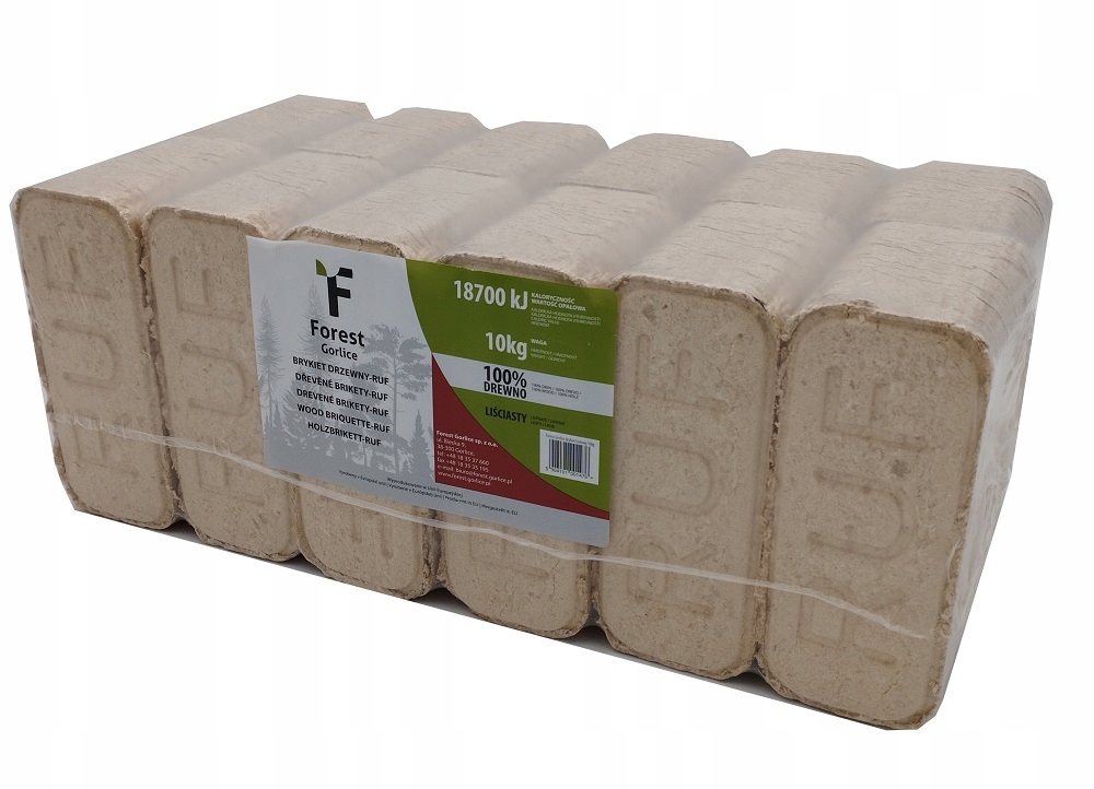 BRYKIET Drzewny Kominkowy PALETA 480kg RUF BUK/DĄB EKO CZYSTY OPAŁ PREMIUM Marka Forest gorlice