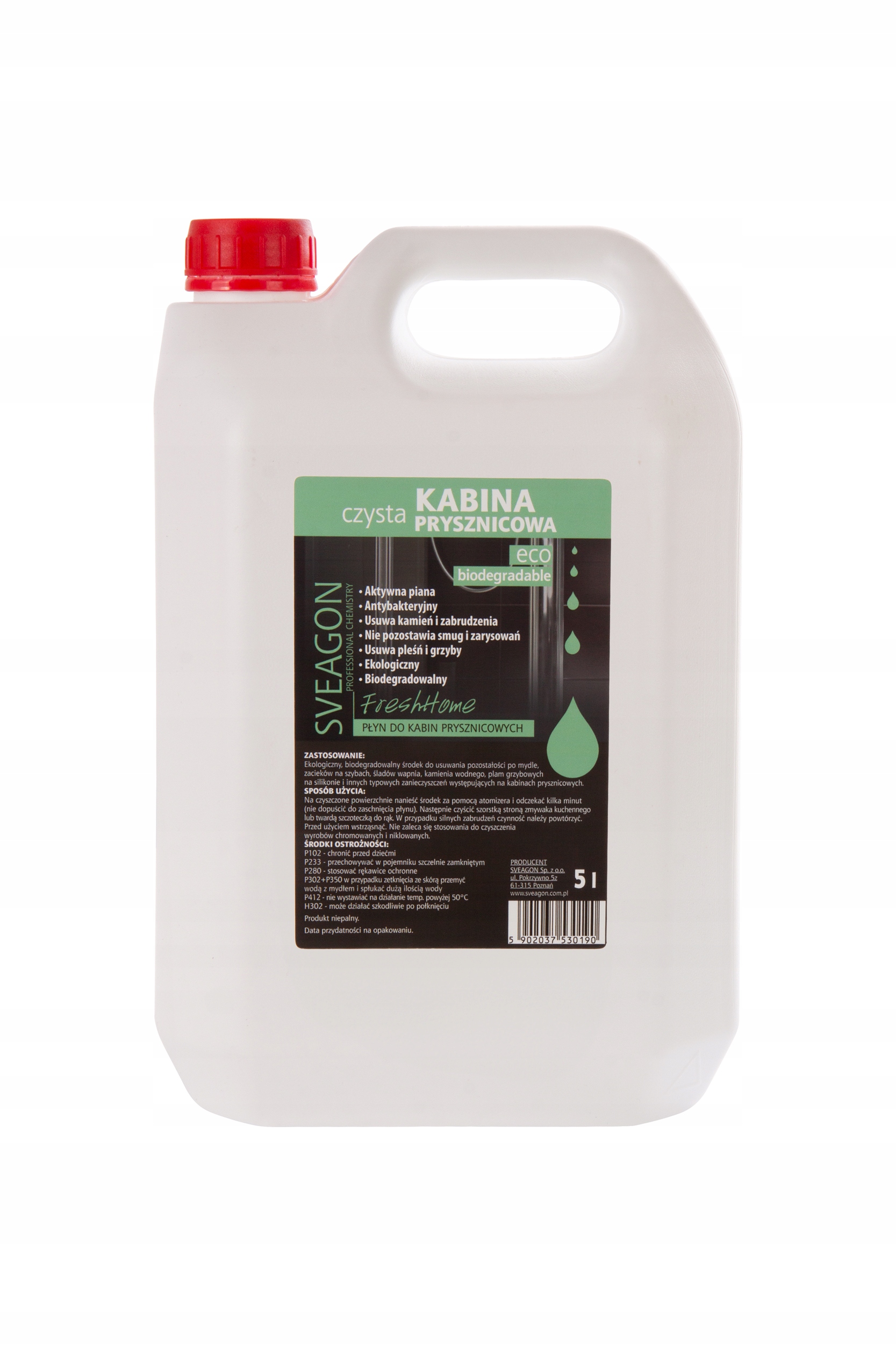 Levně Čisticí Prostředek Na Čištění Sprchových Koutů Sveagon Čistá Kabina 5 L