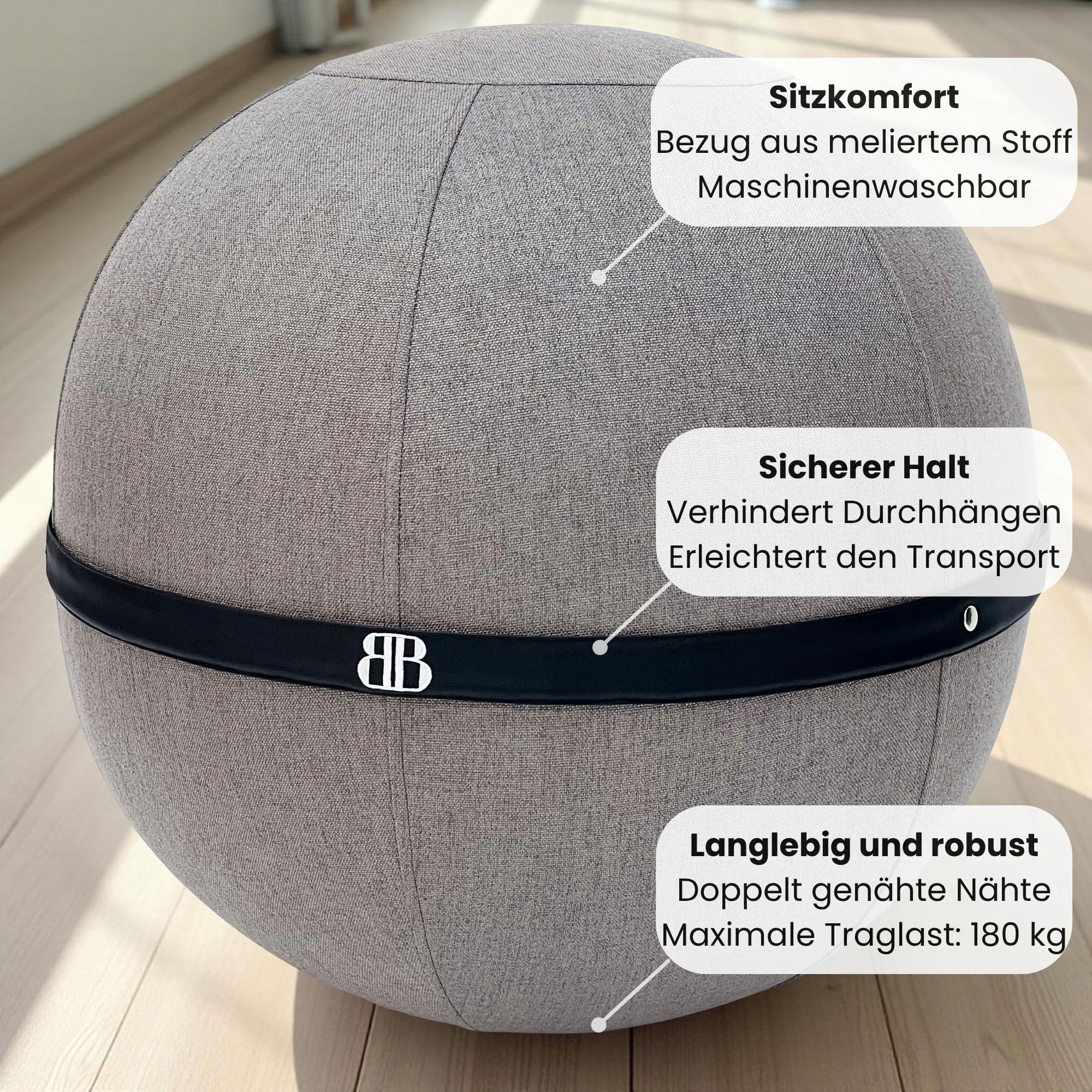 BLISS BALL Ergonomiczna Piłka Do Siedzenia Joga Antypoślizgowa Szara — miniatura 2