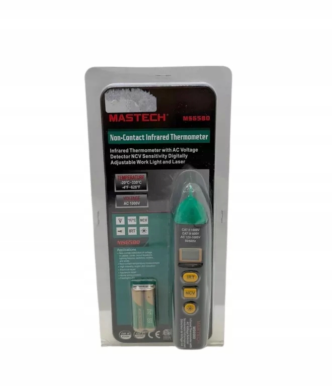 CYFROWY MIERNIK TEMPERATURY TERMOMETRU PIÓRO MASTECH MS6580 AC 12-1000V