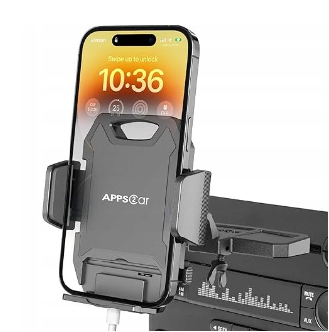 Uchwyt do slotu CD Apps2car czarny