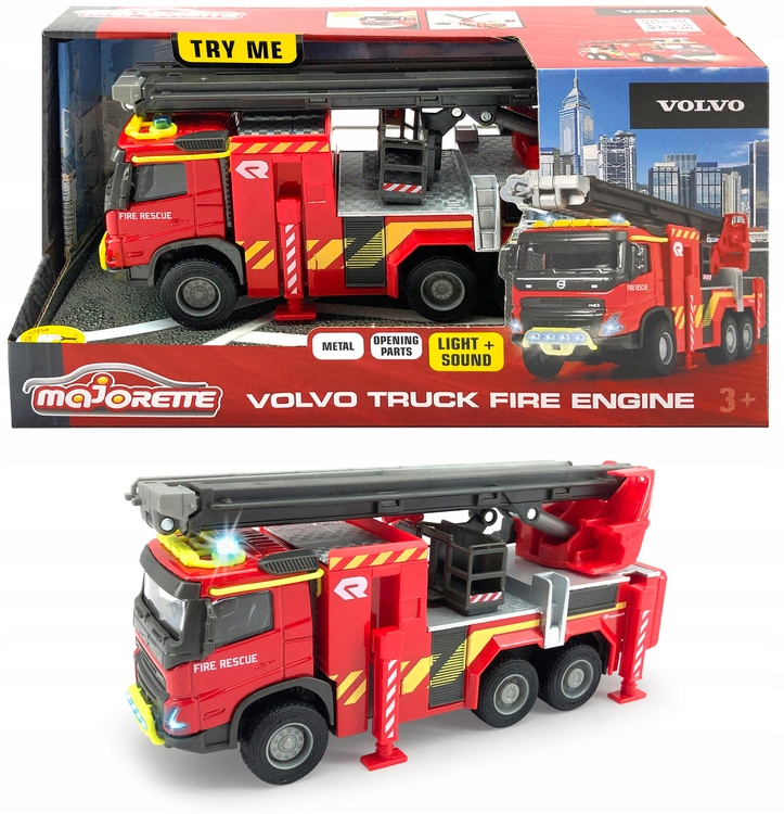 

Majorette Straż Pożarna Volvo Światło Dźwięk 19CM