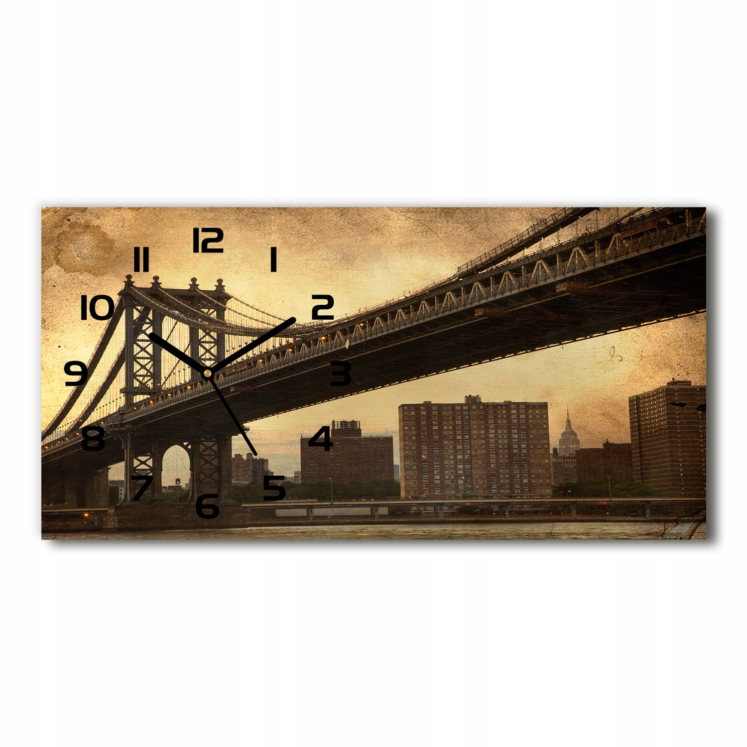 

Zegar ścienny szklany Manhattan Nowy Jork 60x30 cm
