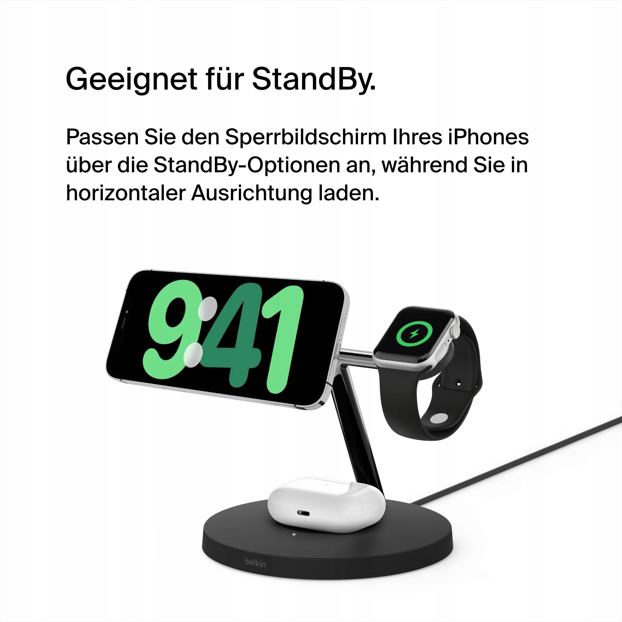 BELKIN BoostCharge Pro 3w1 Ładowarka: iPhone, Apple Watch, AirPods — miniatura 3