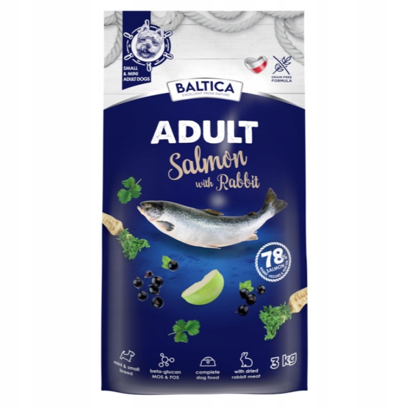 Levně Baltica Adult Losos s králíkem Xs/s 3 kg Suché Krmivo pro psy malých plemen