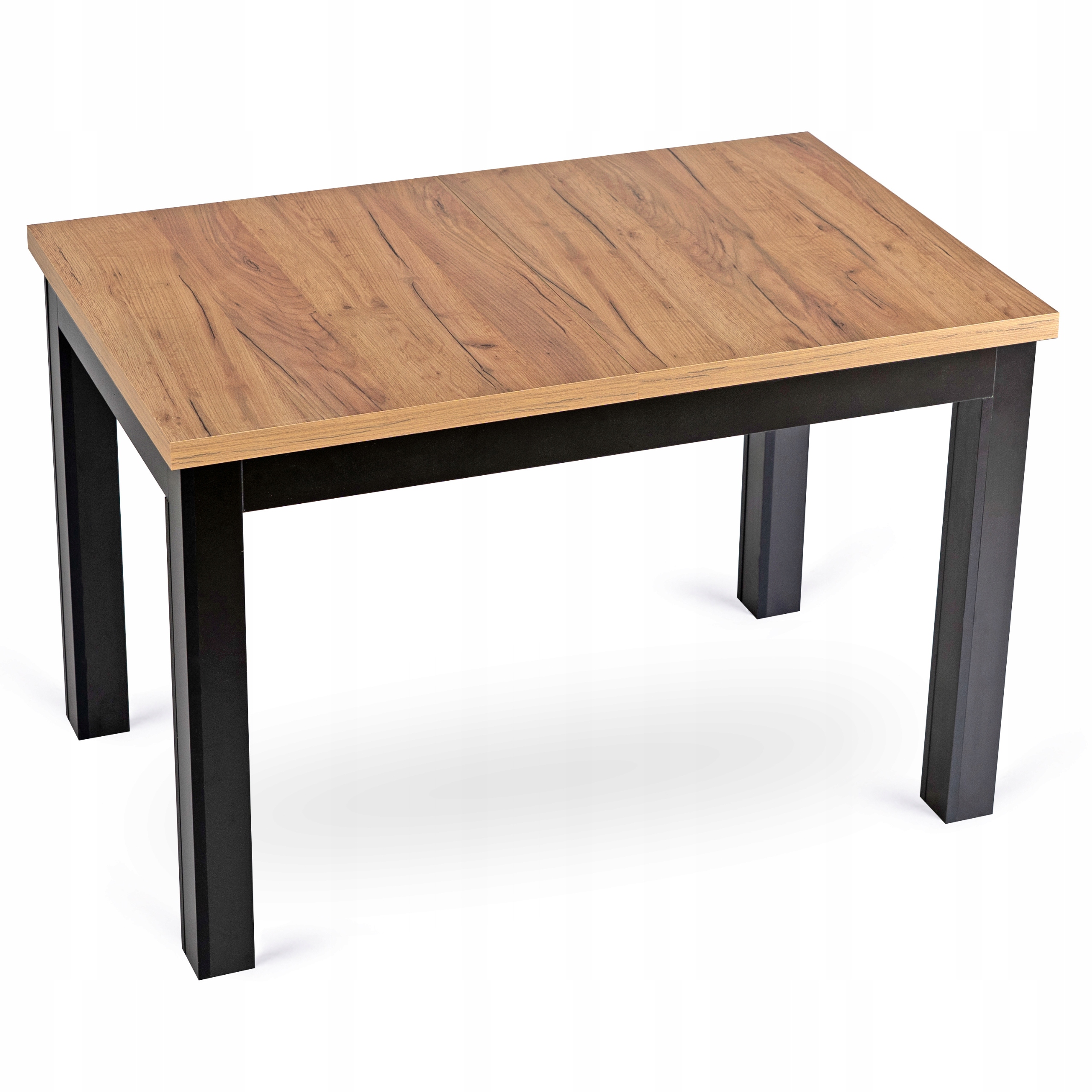 Černý rozkládací stůl Dub Craft do jídelny a obývacího pokoje Skubi 120/160