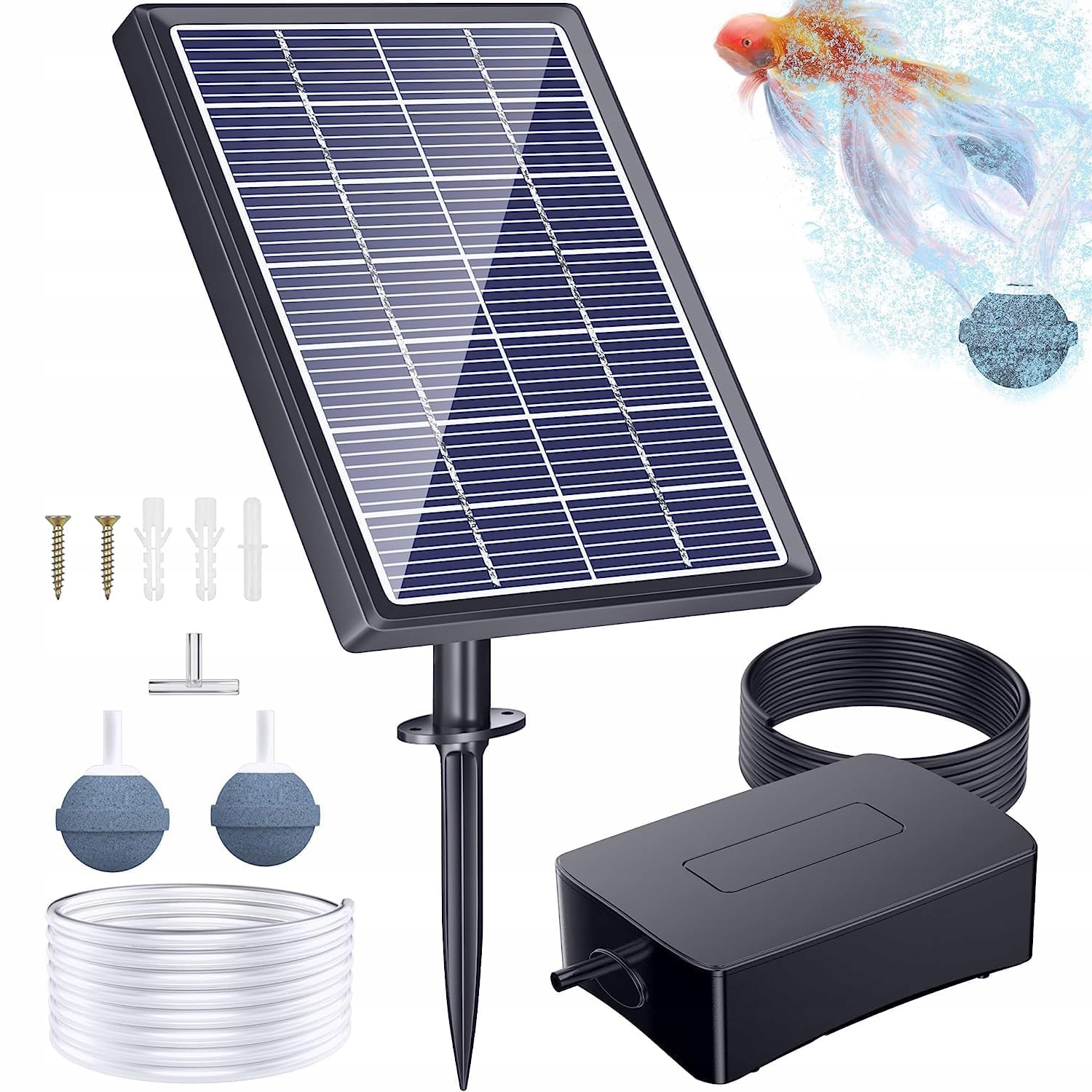 Sada Solárního Provzdušňovače Pro Jezírkové Jezírko