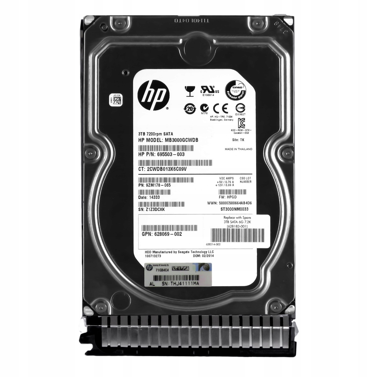 Hp 695503-003 3TB Sata III 7.2K 128MB 3.5'' MB3000GCWDB
