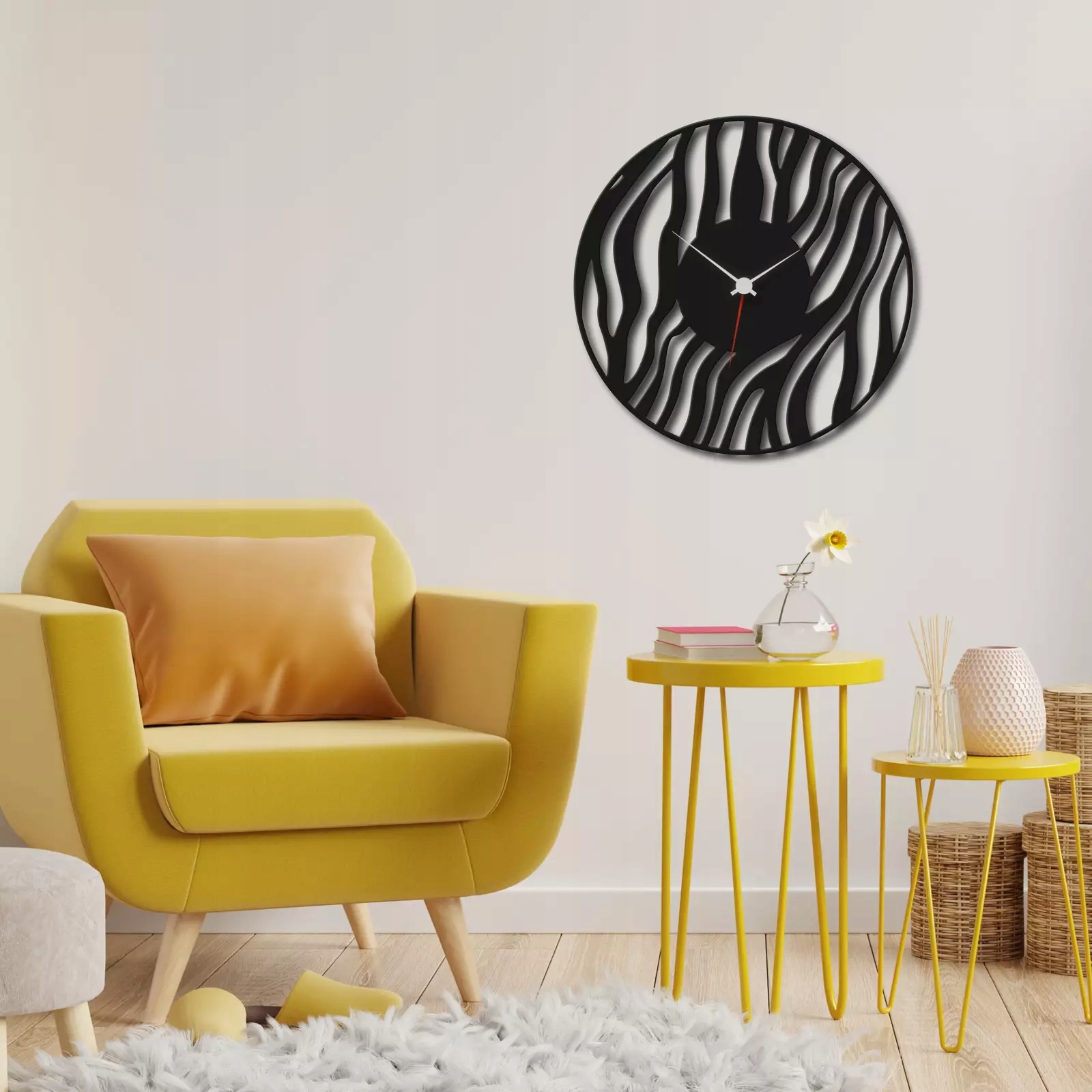 METALOWY ZEGAR 40cm na ścianę CZARNY ZEBRA Kod producenta 36-7512