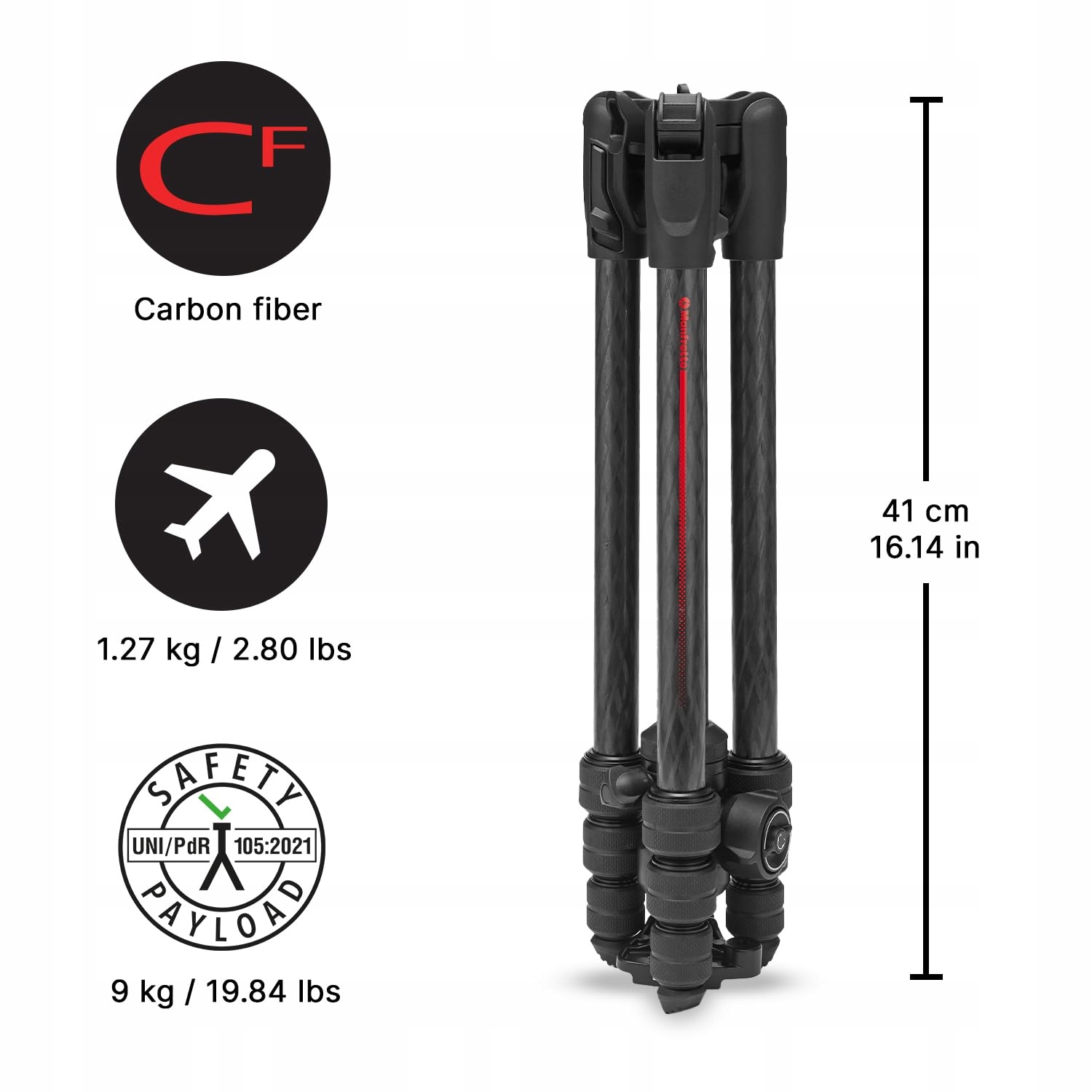 MANFROTTO Befree Advanced AS Statyw Podróżny Carbon DSLR i Bezlusterkowe — miniatura 2