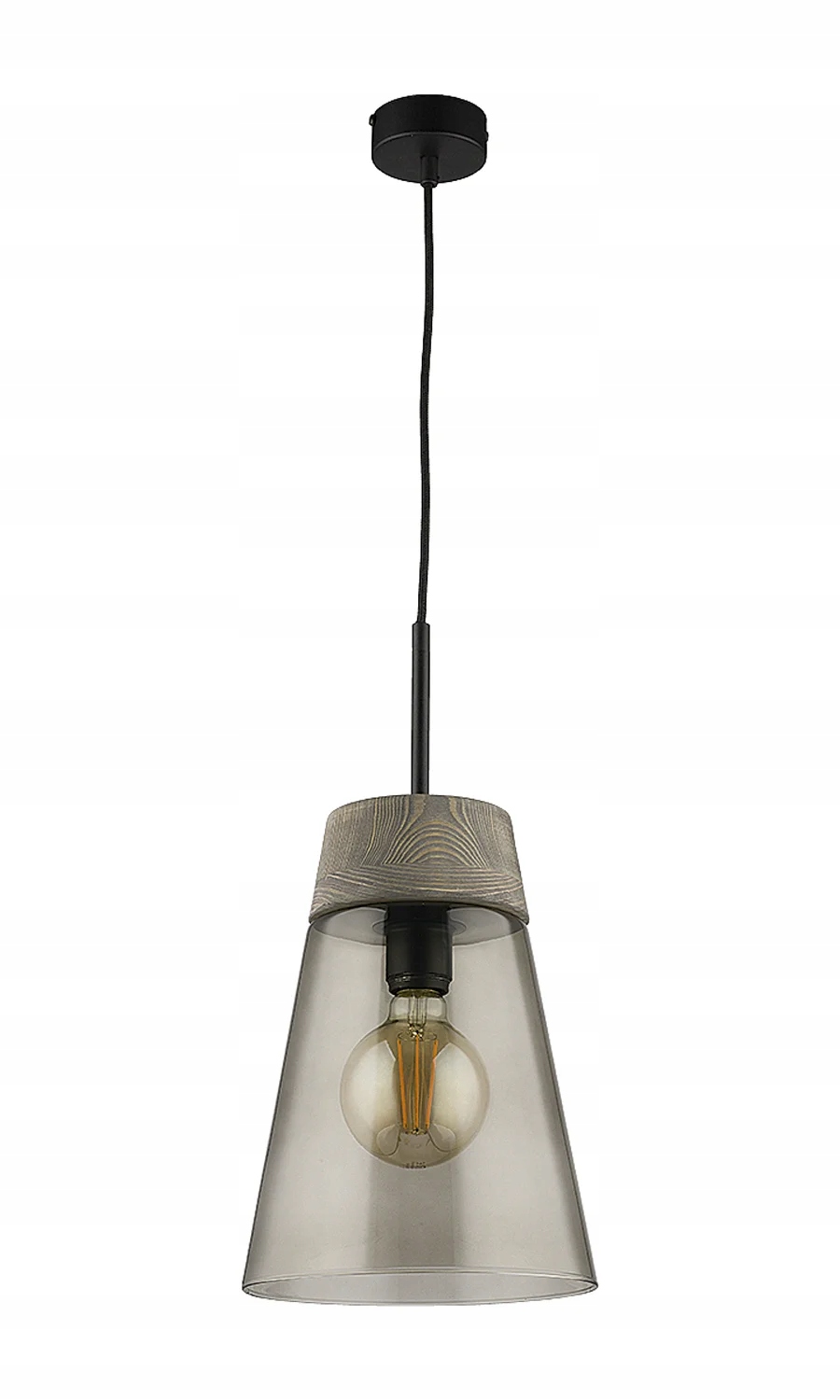 Jupiter Škandinávska závesná lampa Domino Sklenená lampa Antracit E27