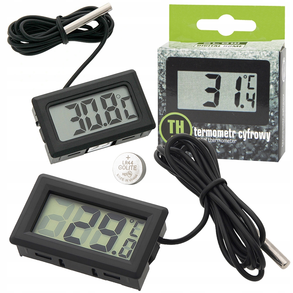 TERMOMETR ZEWNĘTRZNY Z CZUJNIKIEM TEMPERATURY I WYŚWIETLACZ LCD