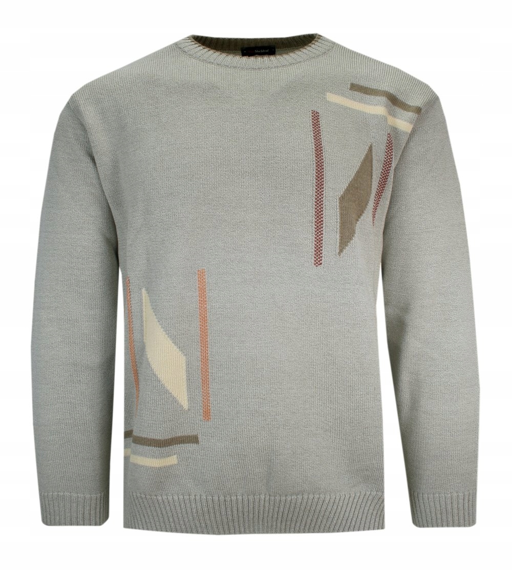 Olivový svetr U-neck Max Sheldon XXL