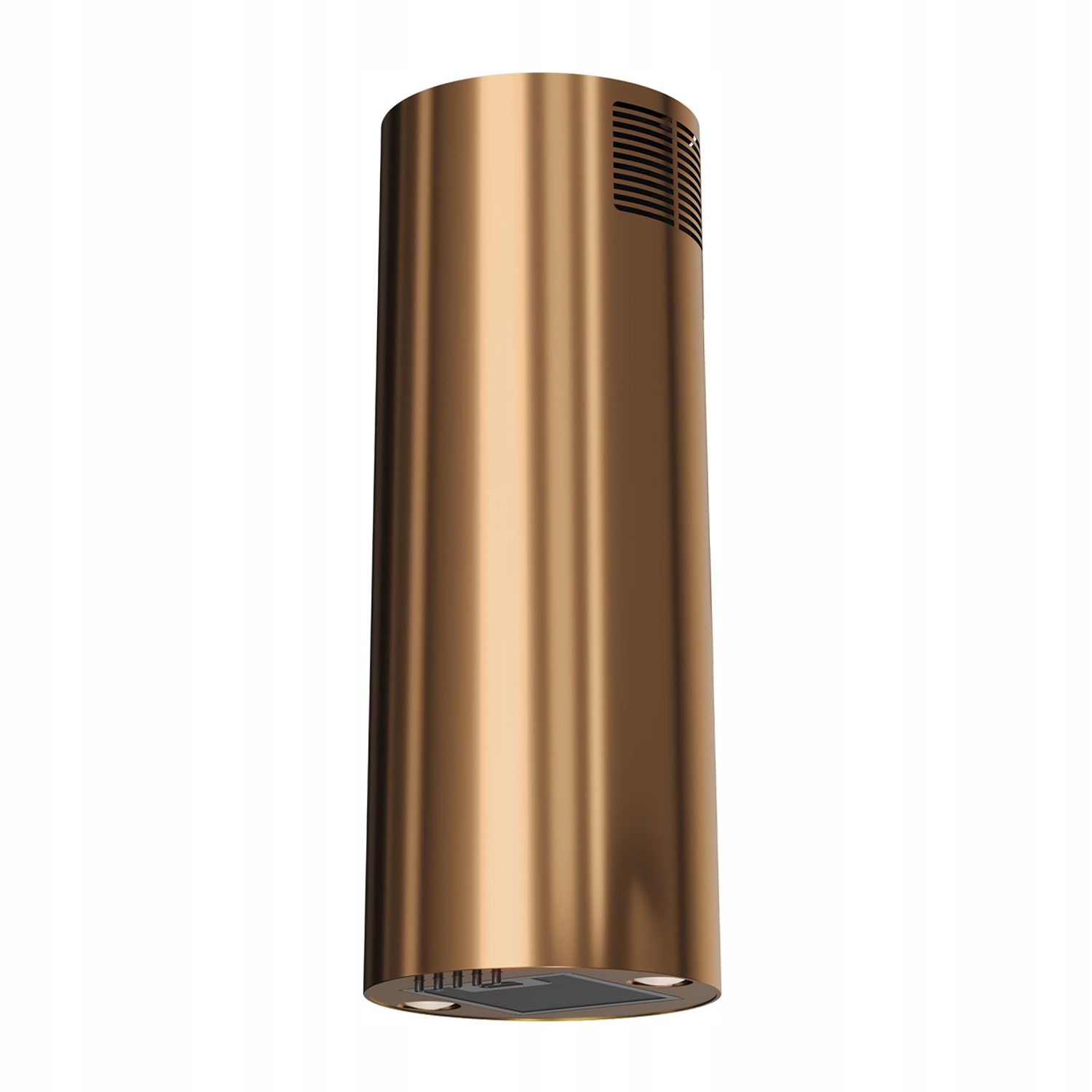 Okap Pochłaniacz Wolnostojący Tuba Nowoczesny Wyspowy Miedziany Led Wydajny