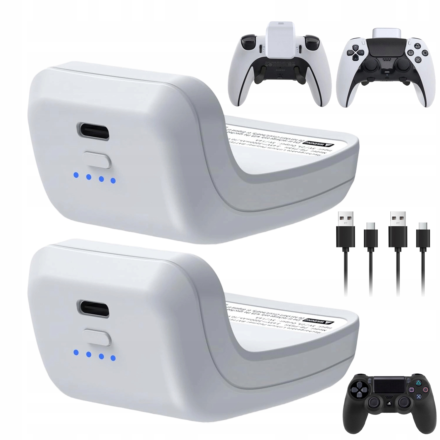 Zewnętrzna Bateria Do PS5 2X 3000MAH Zestaw Z Kablami Do Ładowania Type-c