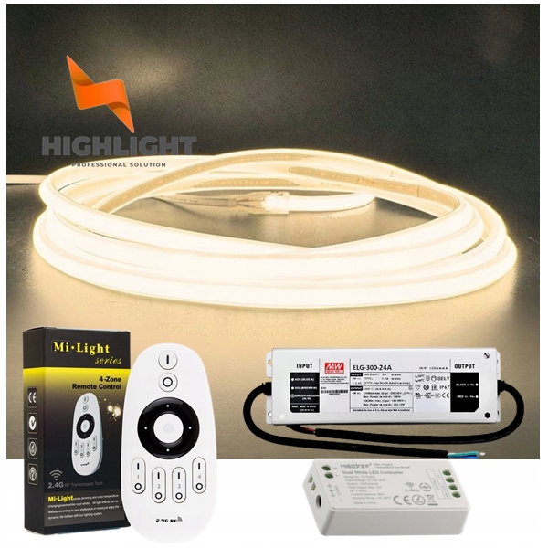 25 m Sada Fasáda Pásik Led Cob MONO-10w/24V Povlak IP67 Neon