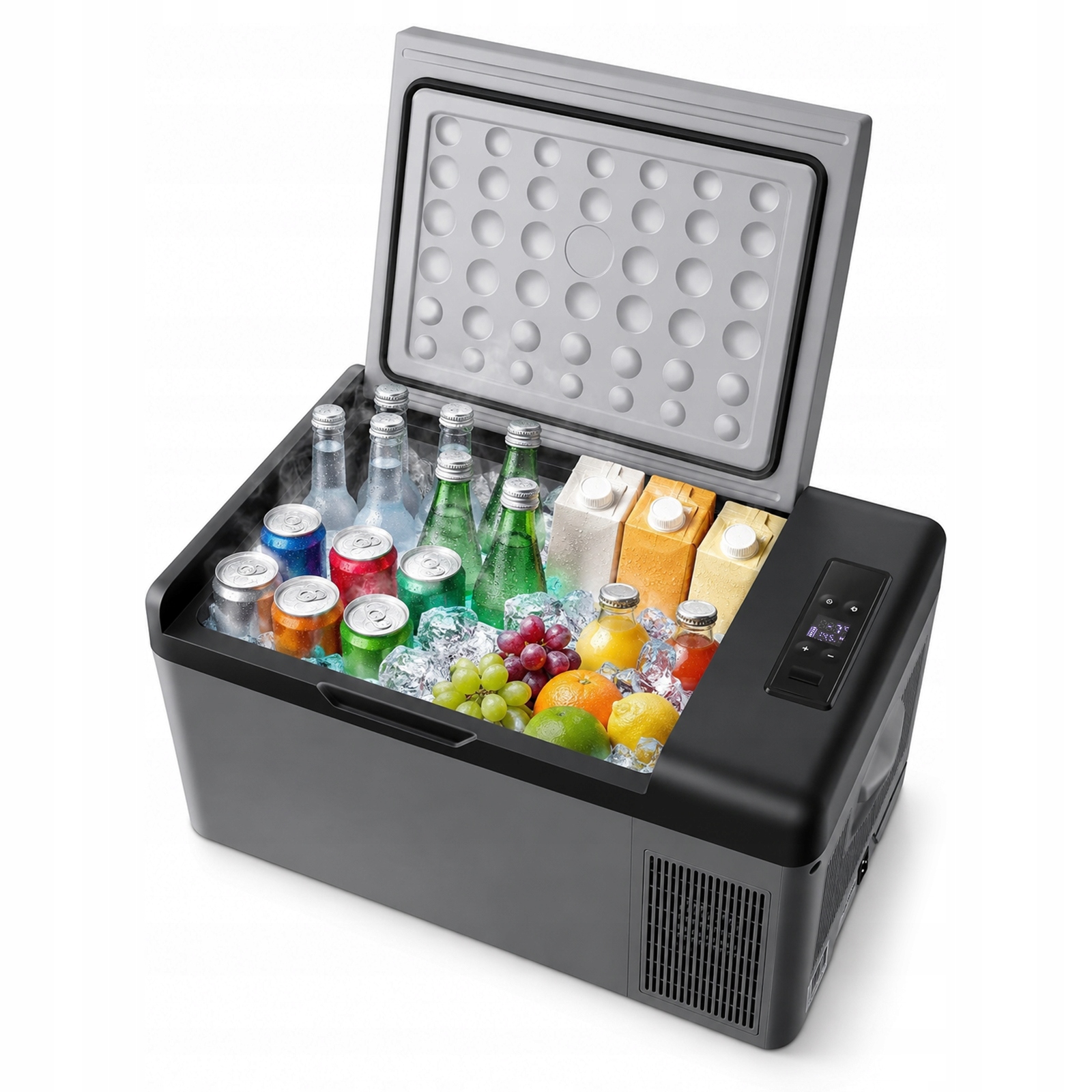 Przenośna chłodziarka samochodowa 15L 45W LCD