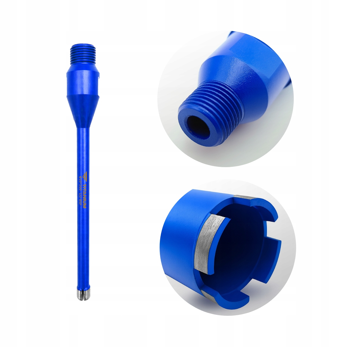 Wiertło diamentowe koronowe otwornica do betonu 10mm 200mm 1/2 Bsp Titanium