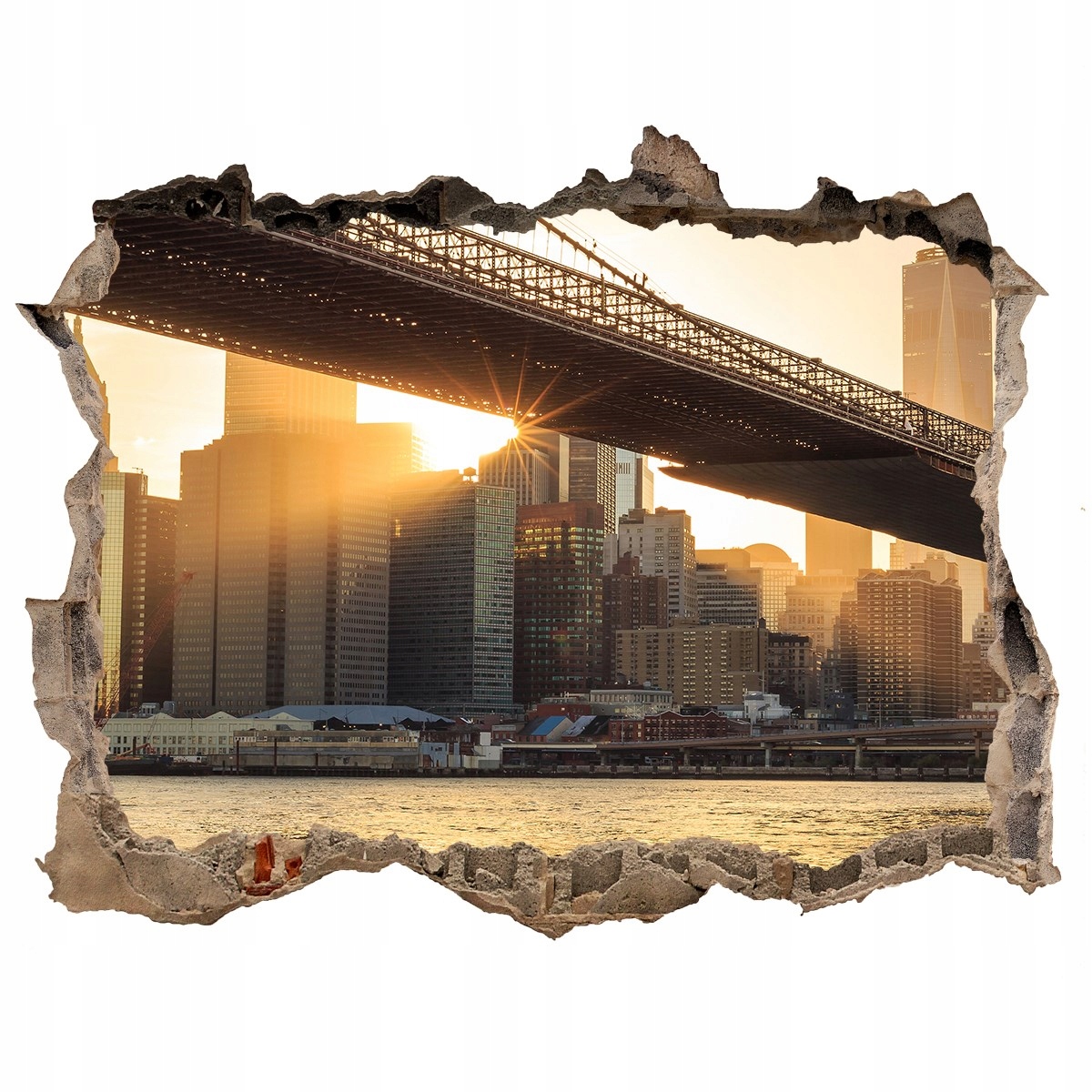 

Fototapeta dziura na ścianę 3d Most Brookliński