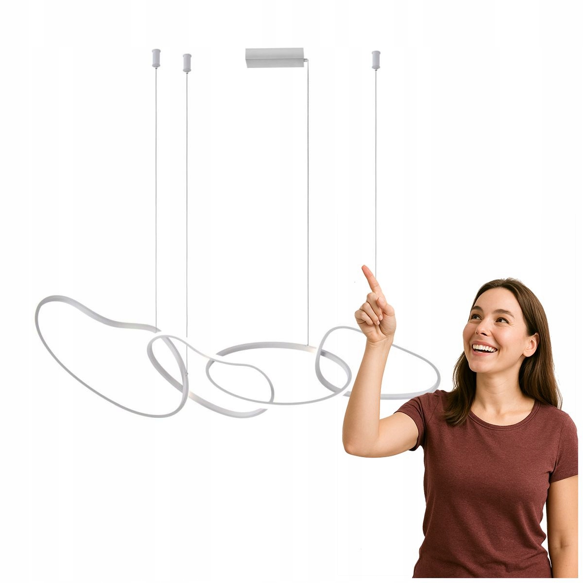 Lampa Wisząca Led 60W Regulowana Fonte Italux Biała