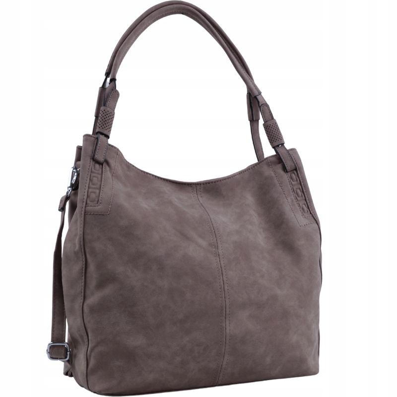 Torebka damska shopper na ramię miejskie torebki klasyczne pojemne brązowe