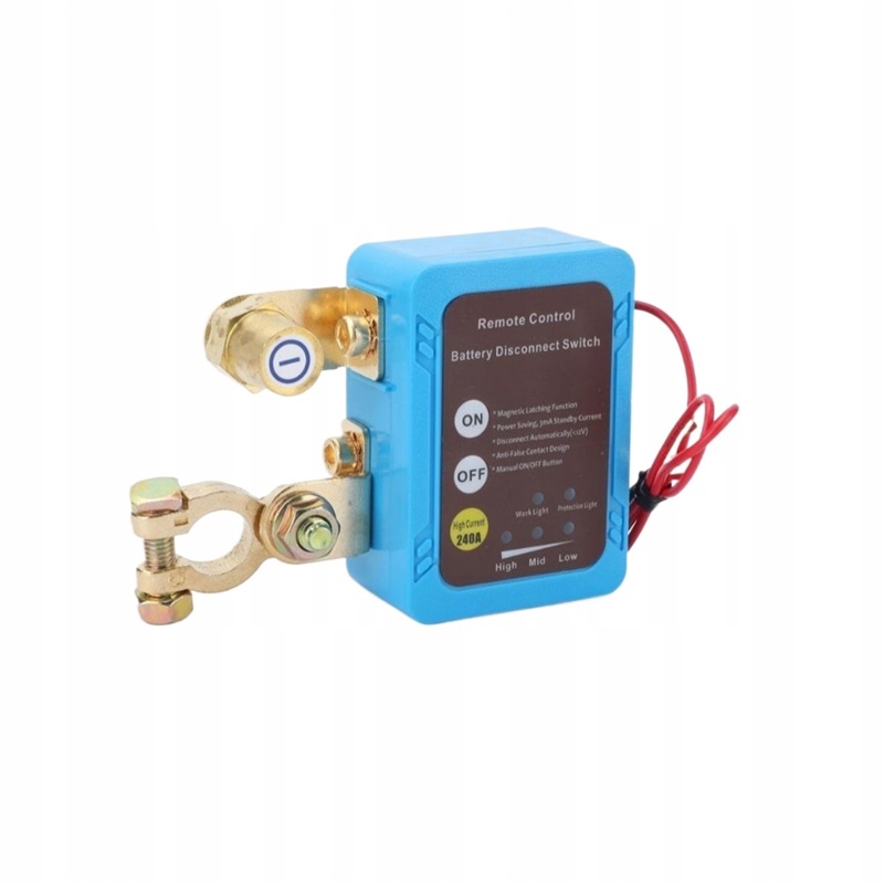 Dálkový Automatický Vypínač Odpojovač Baterie 12V 240A 2X Dálkové Ovládání