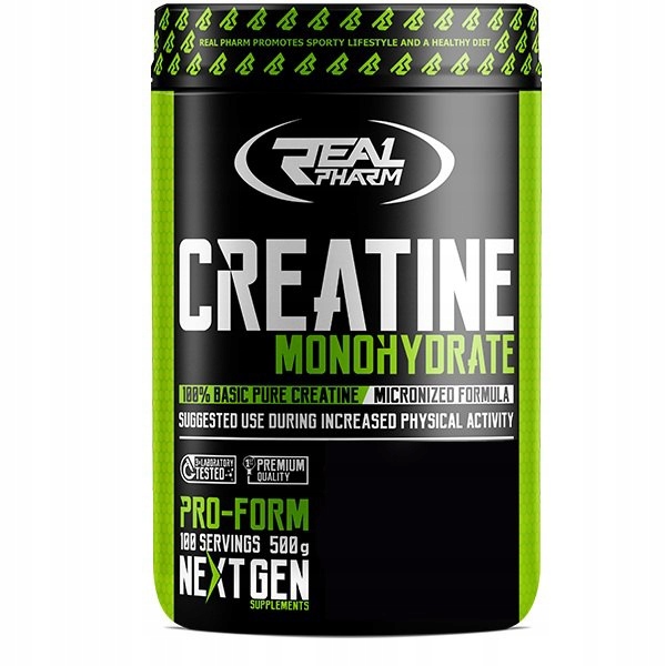 REAL PHARM Kreatyna Monohydrat 500g 100 porcji Siła Masa Mięśnie — 2
