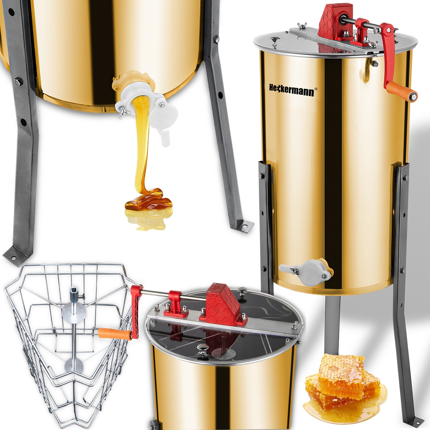 MIODARKA RĘCZNA WIRÓWKA DO MIODU ULA 3 RAMKOWA SEPARATOR DIAGONALNA