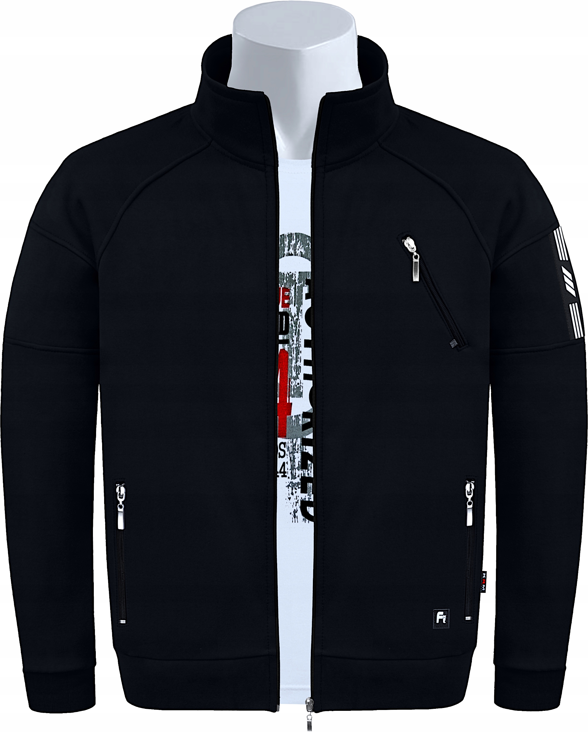 Bluza Ocieplana rozpinana Ze Stójką Classic Fr/ps 5XL czarna Krm Polska