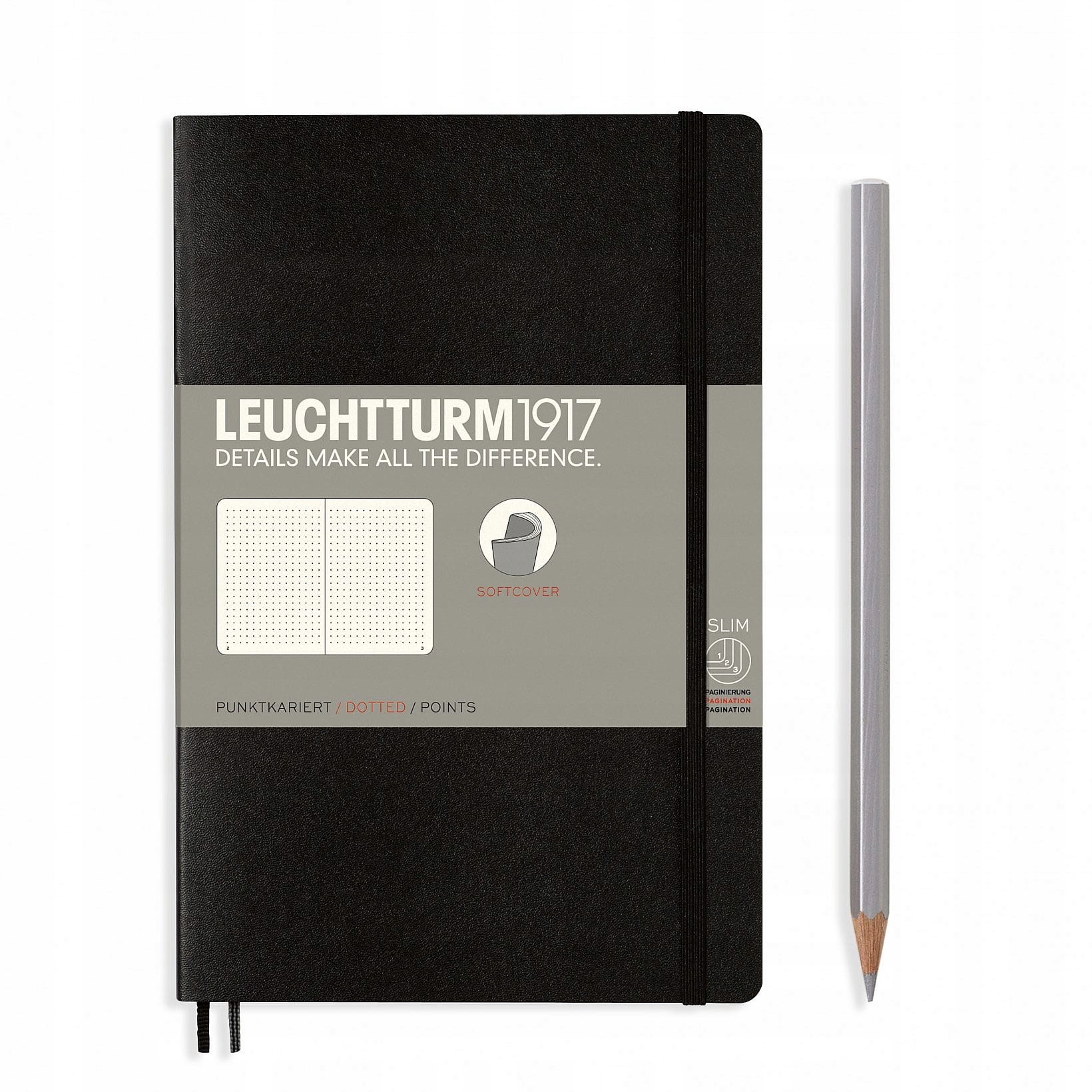 Notatnik Leuchtturm1917 Paperback B6+, Kropki, Czarny
