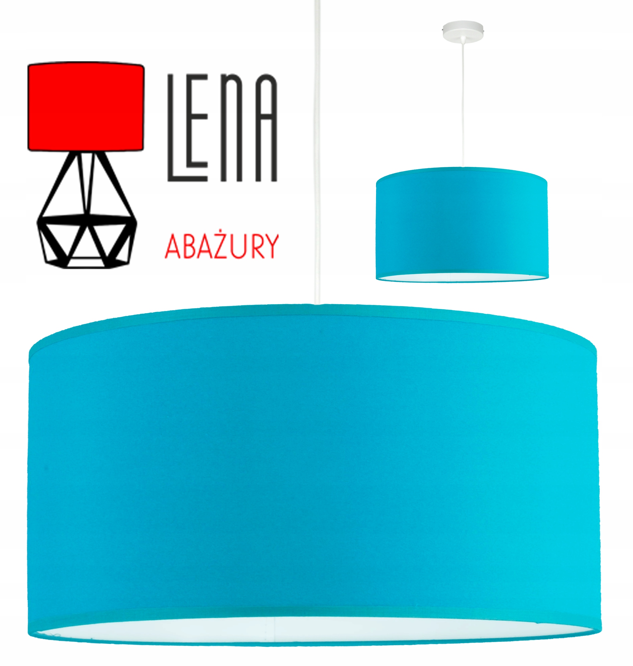 Moderní závěsná stropní lampa s tyrkysovým stínidlem, 40 cm, lustr