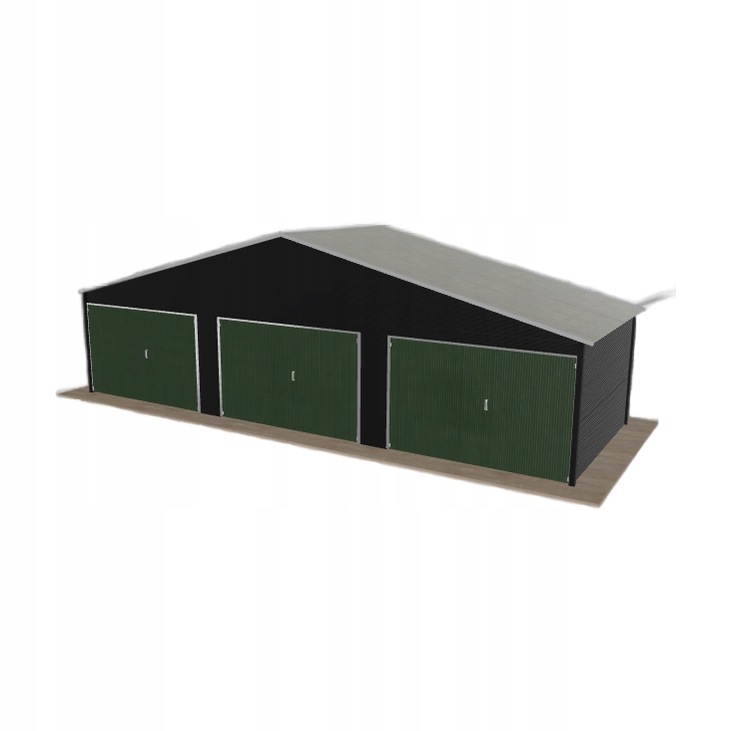 Plechová garáž 10x3.5 m třípolohová, dvoupolohová, černá