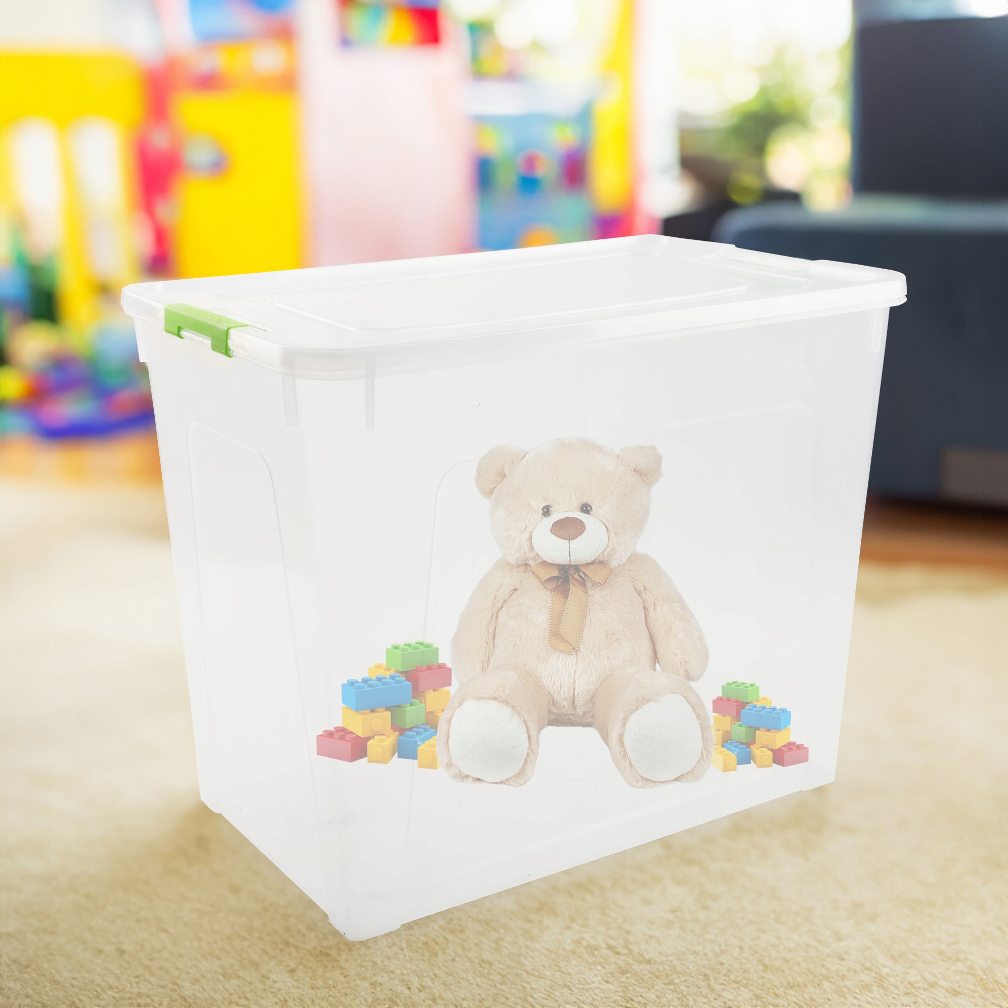 POJEMNIK PLASTIKOWY BOX 40L PRZEZROCZYSTY Z POKRYWKĄ DO PRZECHOWYWANIA