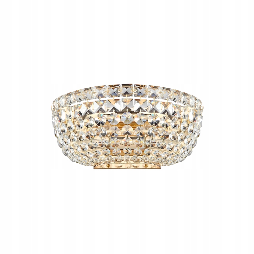 Nástenná lampa nástenná zlatá s glamour kryštálikmi, polkruhová Maytoni