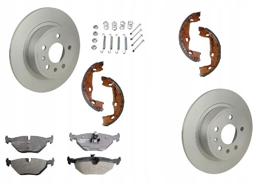 Kotouče Kostky Čelisti Pružiny Saab 9-5 YS3E 1999-2010 Zadní Sada Plné 286 MM