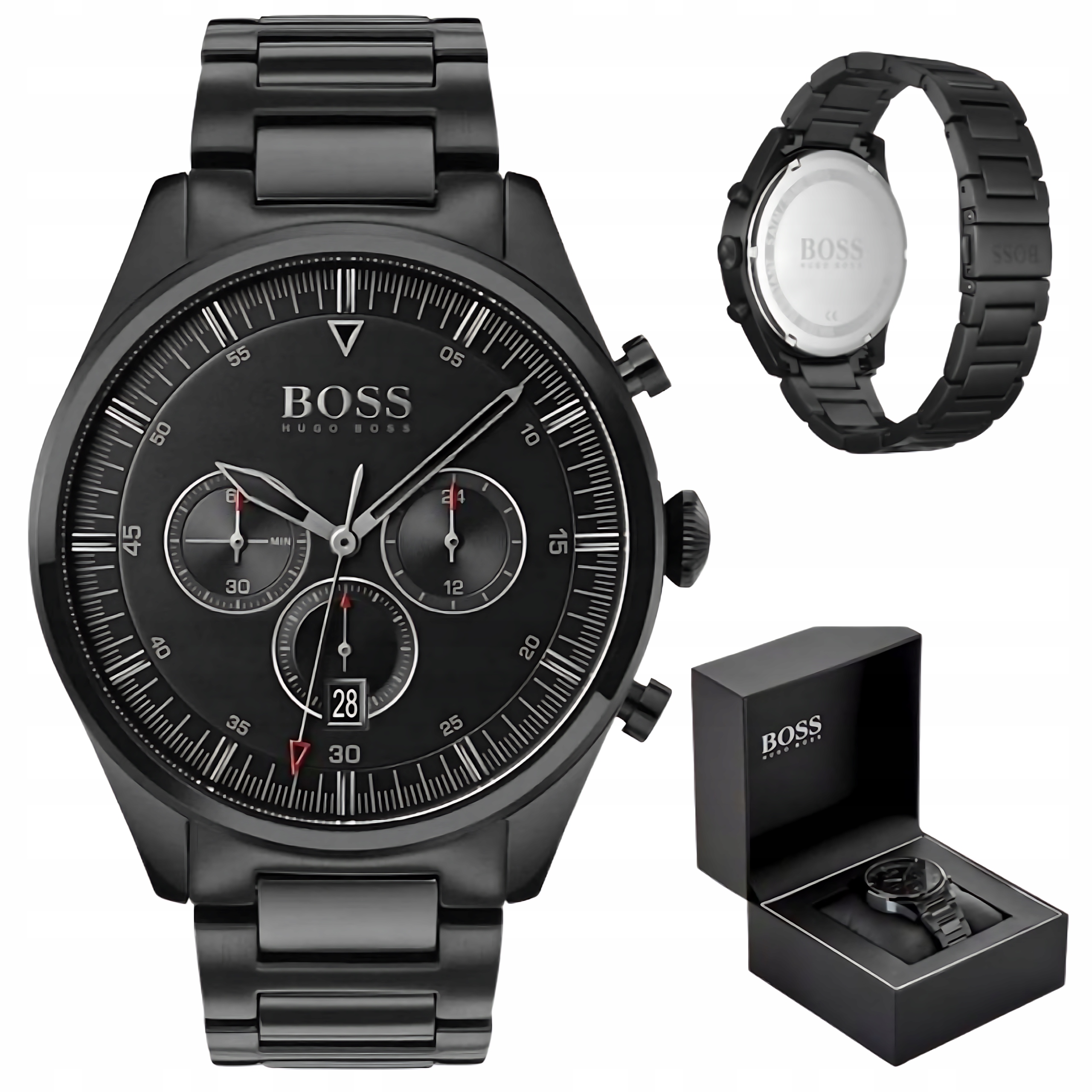 Pánské Hodinky Hugo Boss 1513714 Pioneer Černý Chronograf Vodotěsný WR50