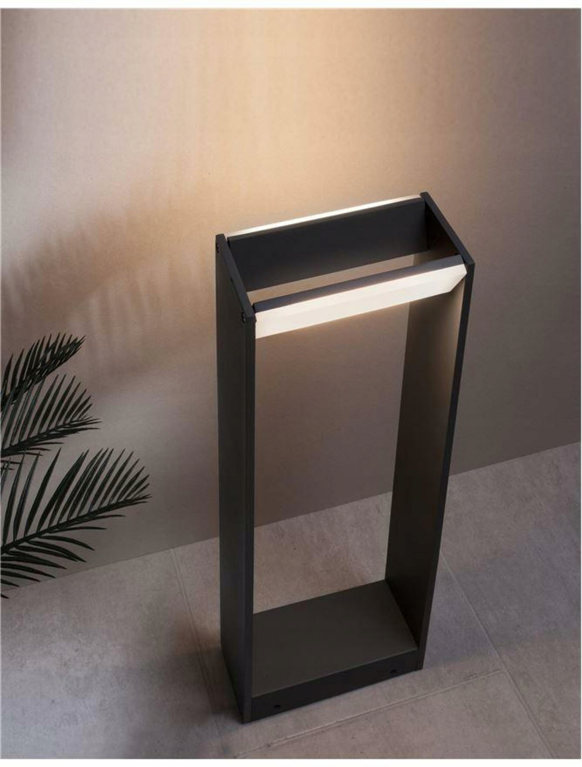 Nova Luce vonkajšie stĺpové svietidlo Twin tmavo šedý hliník akrylový difúz