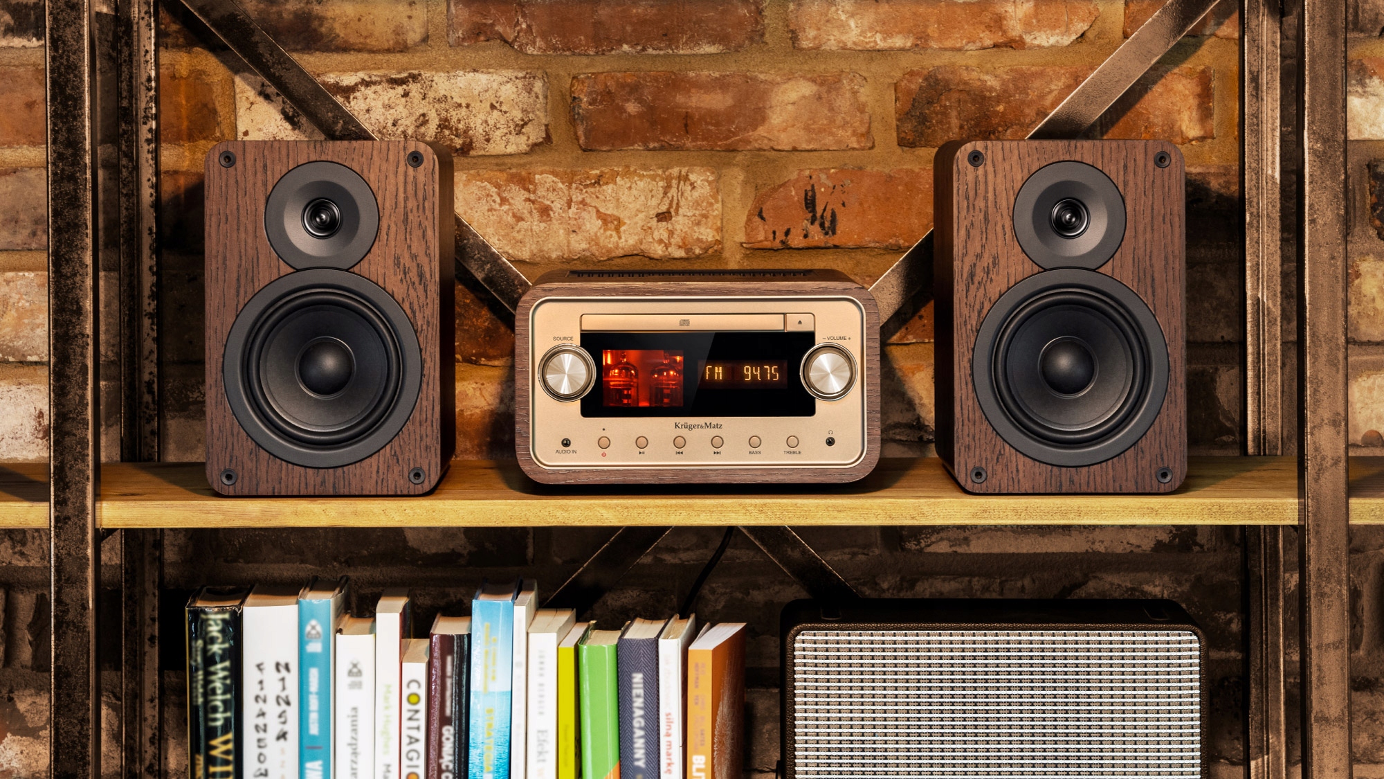 Mini wieża lampowa Kruger&Matz CD USB BT NFC Rodzaj odtwarzanych nośników CD Audio CD MP3 nośnik USB