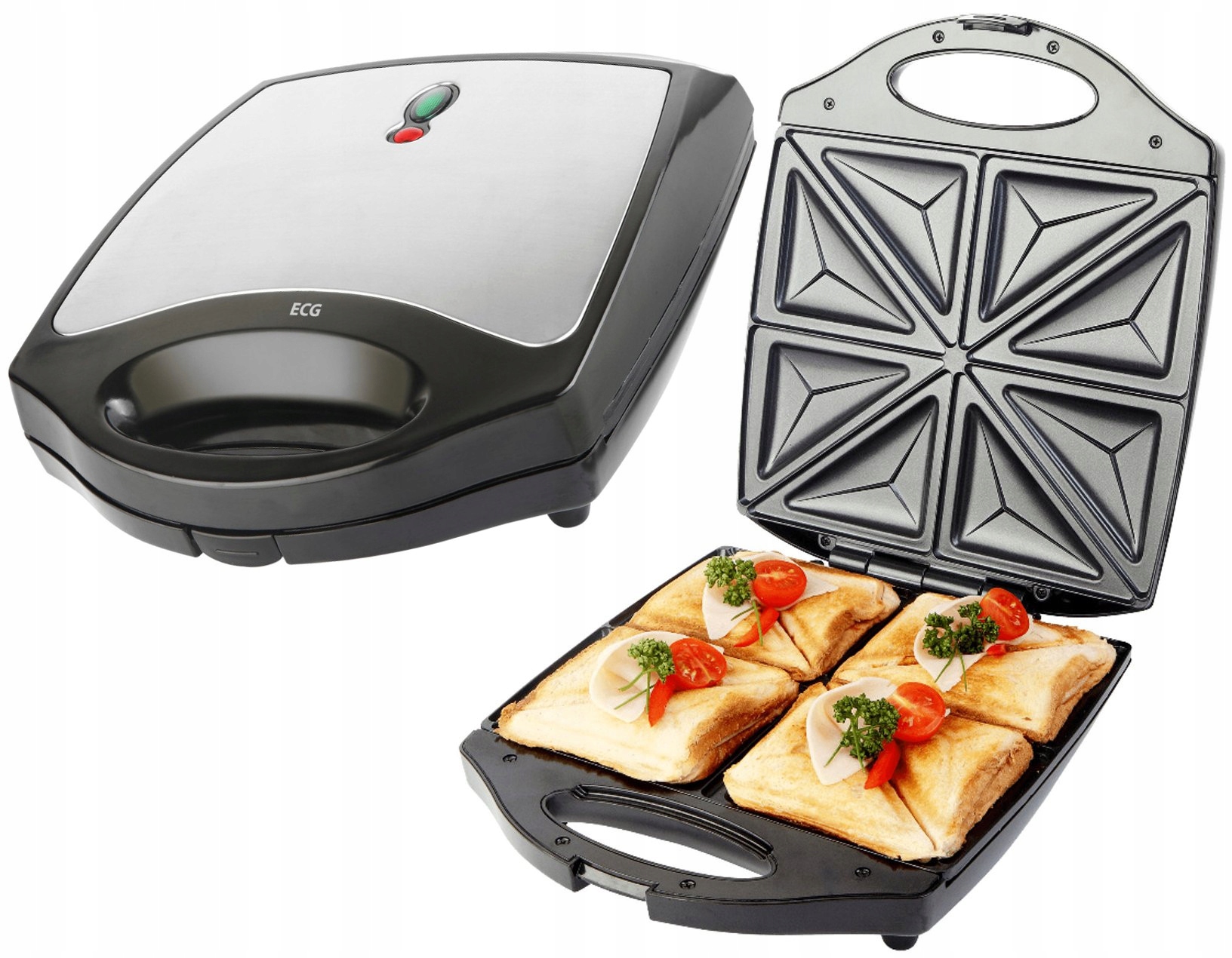 Тостер XXL Сэндвич-Тостер 8x Бутерброды Тосты ECG
