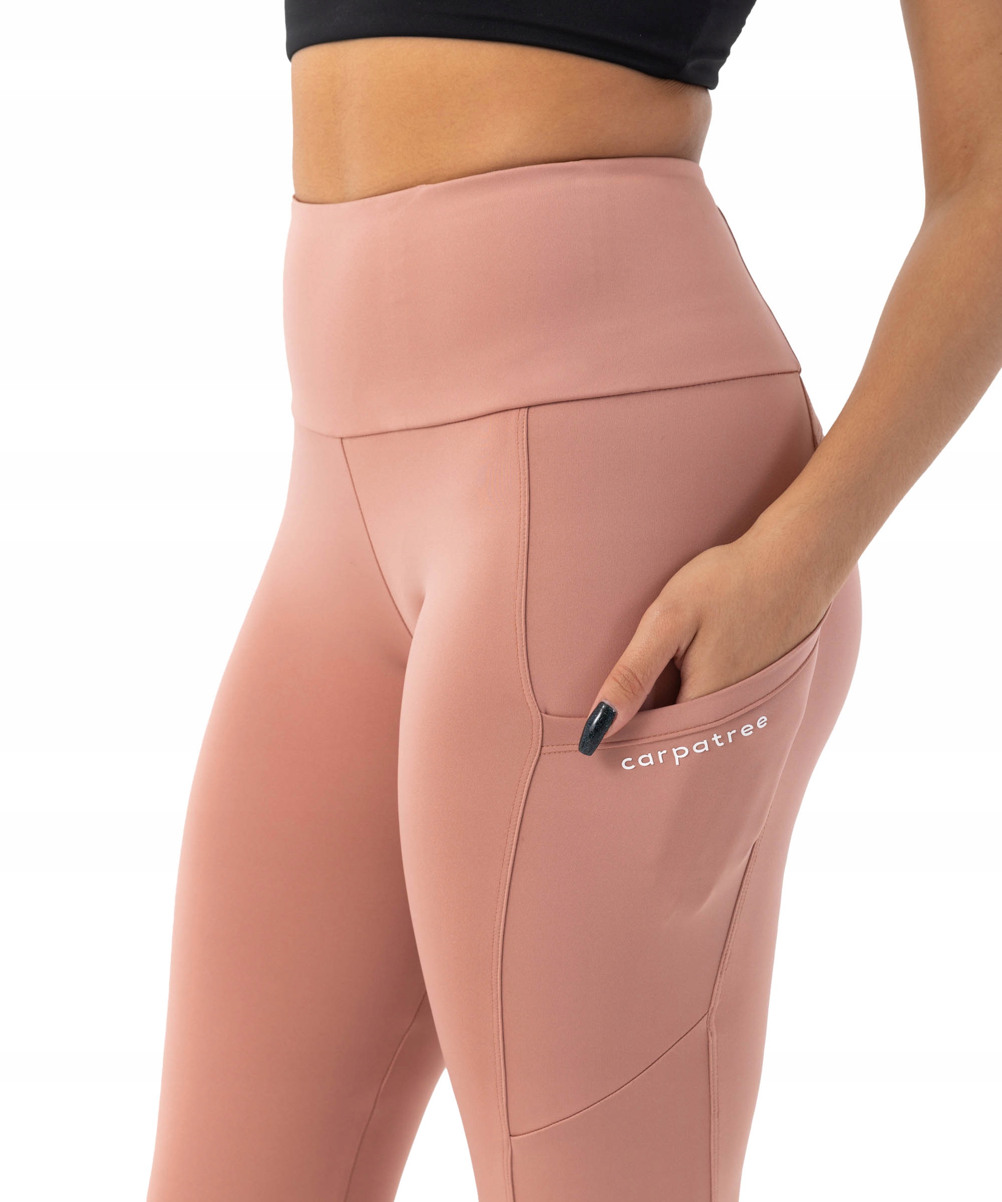 Legginsy damskie sportowe wysoki stan kieszenie Libra Carpatree XL różowy
