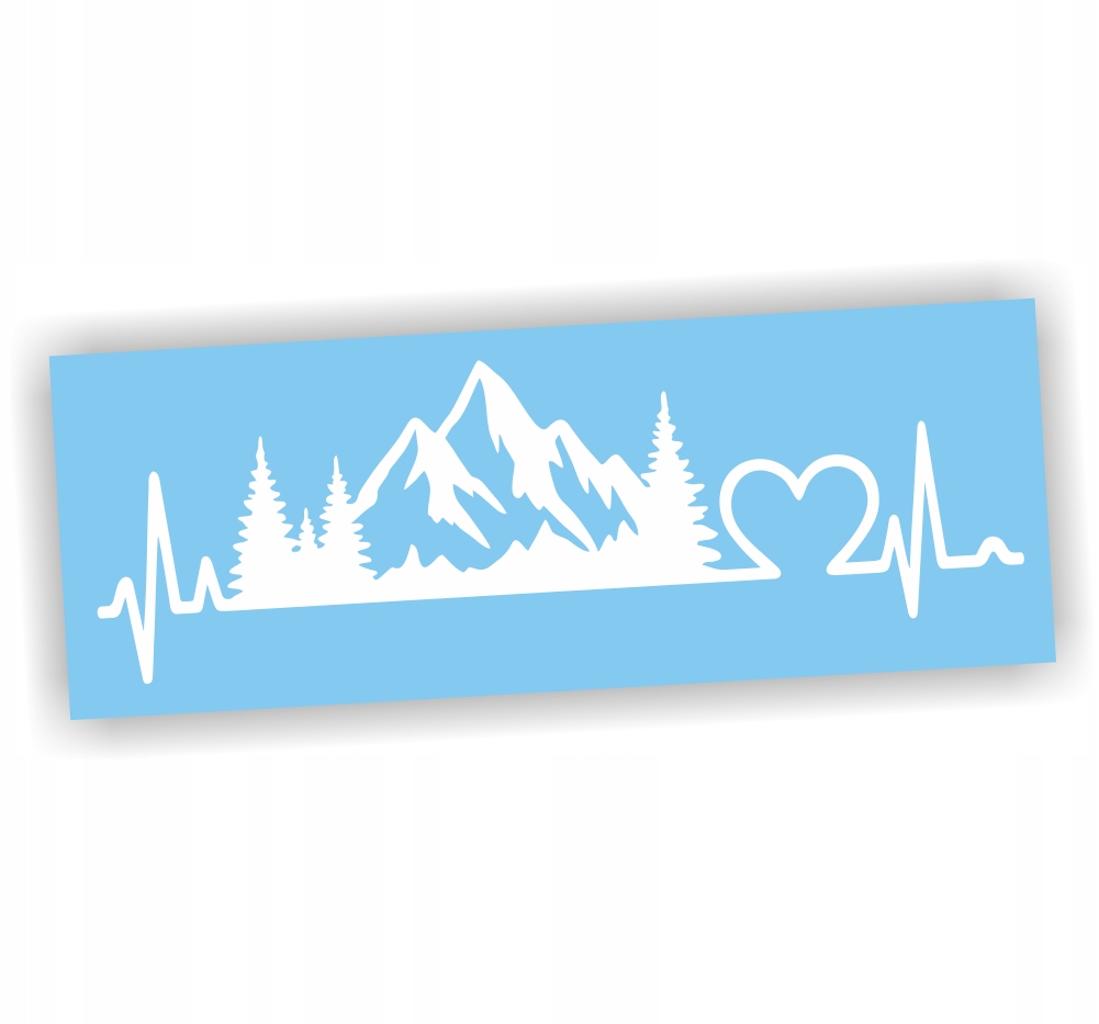 Naklejka Linia Życia Górski Krajobraz kolor Biały góry naklejki na samochód