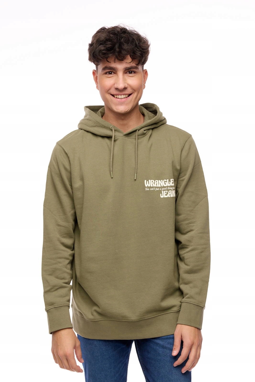 Pánská mikina Wrangler Slogan Hoodie Deep Green W666ILX1X Xs