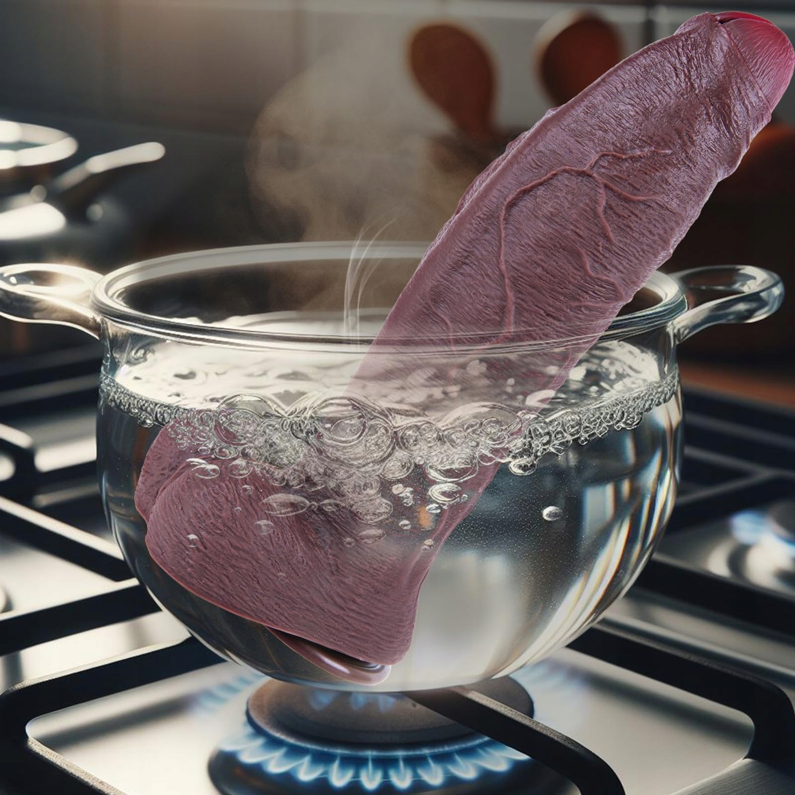 REALISTISCHER Dildo Czarny 32cm Z Przyssawką Dla Doświadczonych — miniatura 5