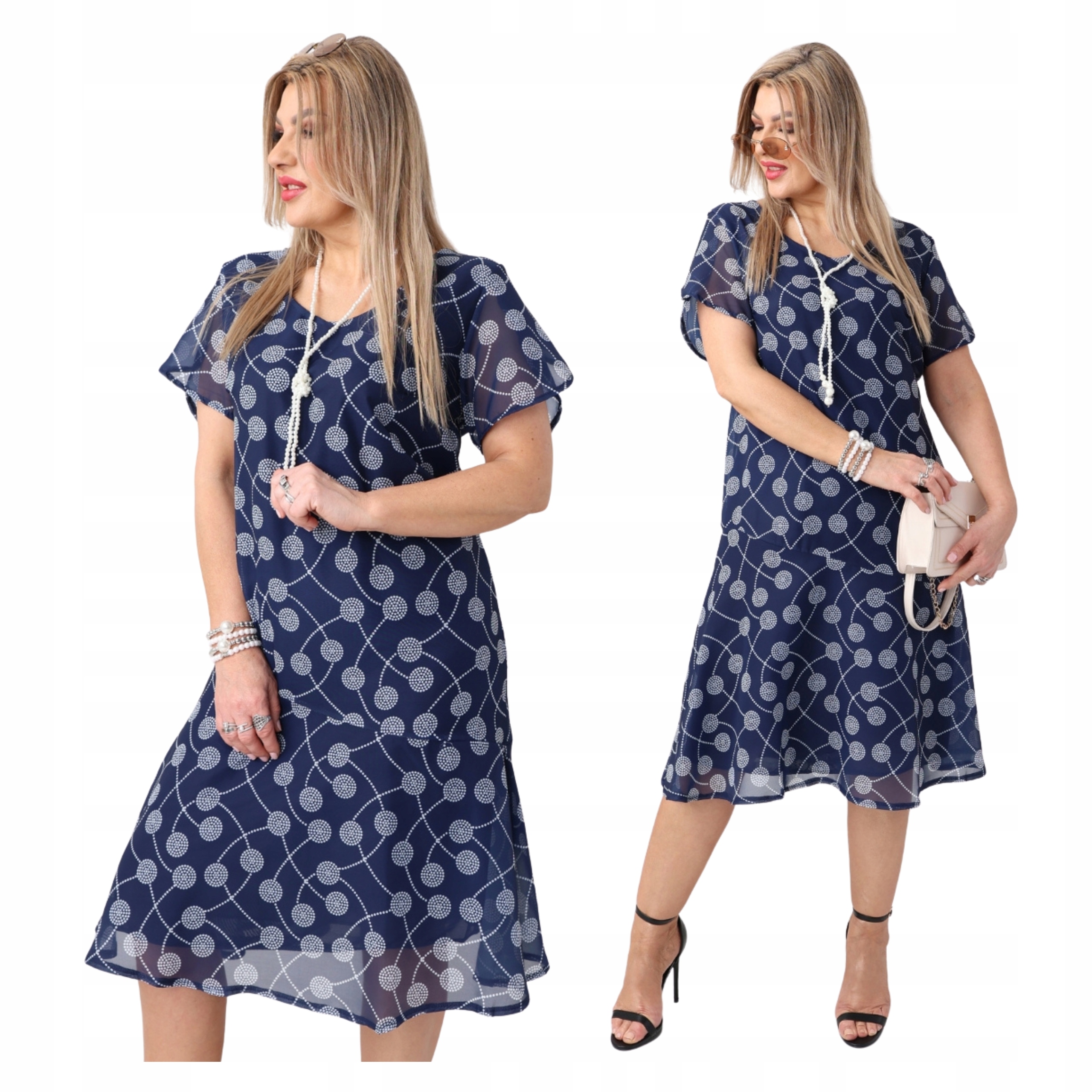 sukienka damska szyfonowa zwiewna Polski Producent duże rozmiary